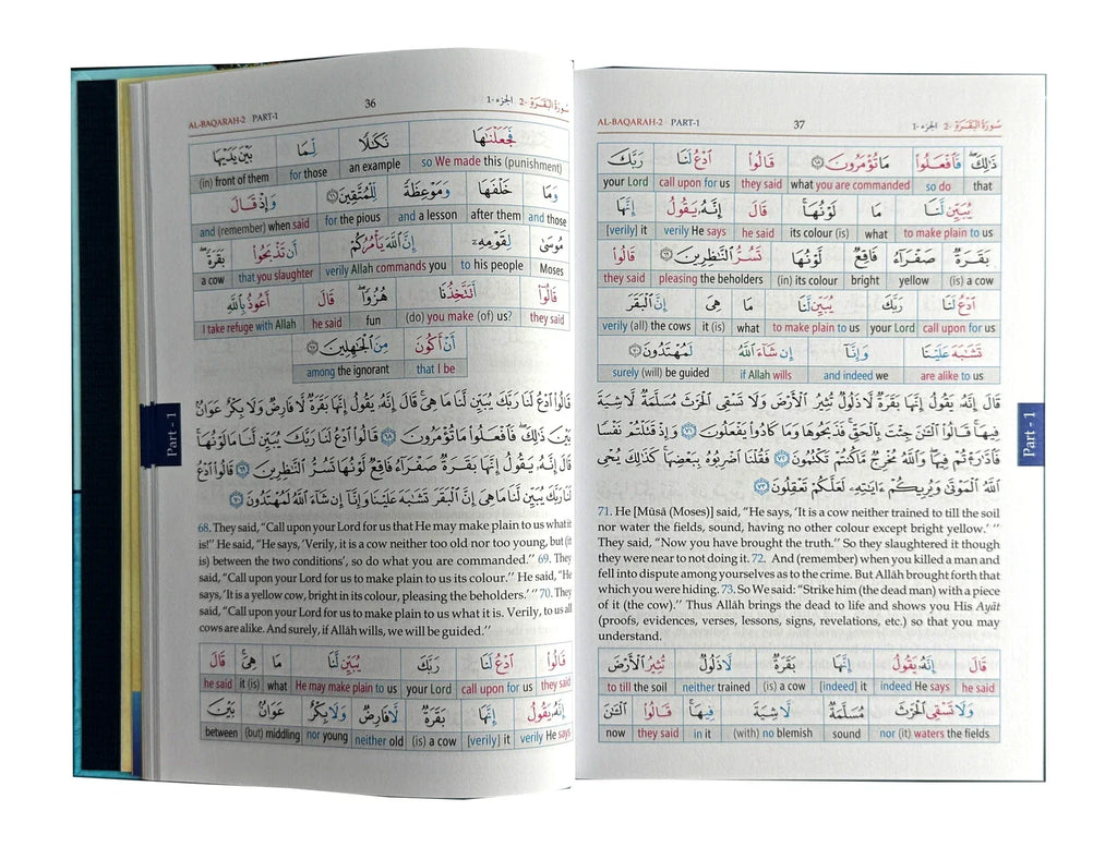 Study The Noble Quran Word For Word (3 Volumes - Colored) by Dr. Mohammad Muhsin Khan