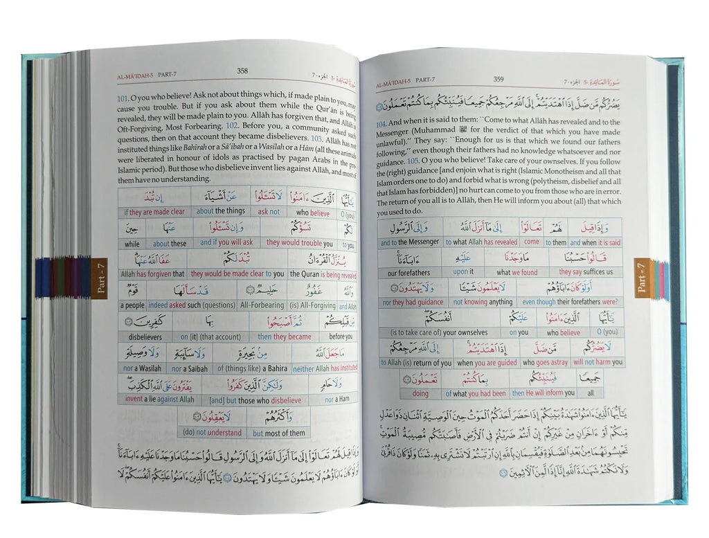 Study The Noble Quran Word For Word (3 Volumes - Colored) by Dr. Mohammad Muhsin Khan