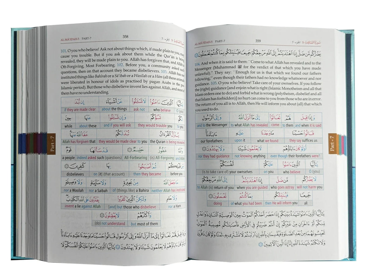 Study The Noble Quran Word For Word (3 Volumes - Colored) by Dr. Mohammad Muhsin Khan