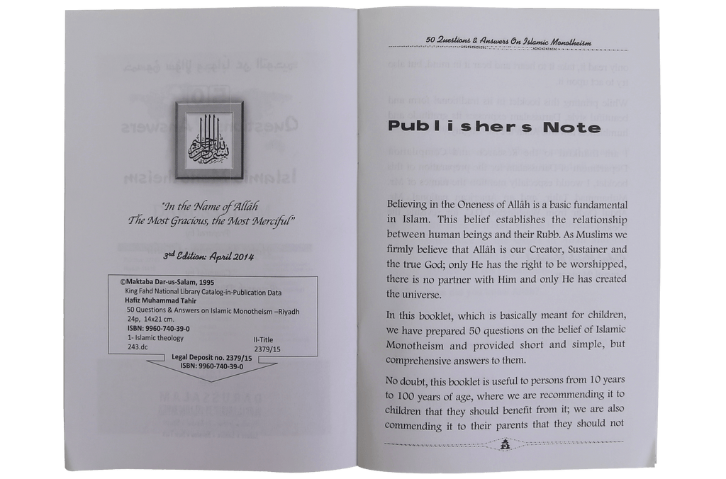 50 Questions & Answers on Islamic Monotheism by Darussalam Research Center