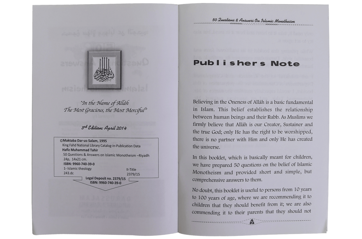 50 Questions & Answers on Islamic Monotheism by Darussalam Research Center